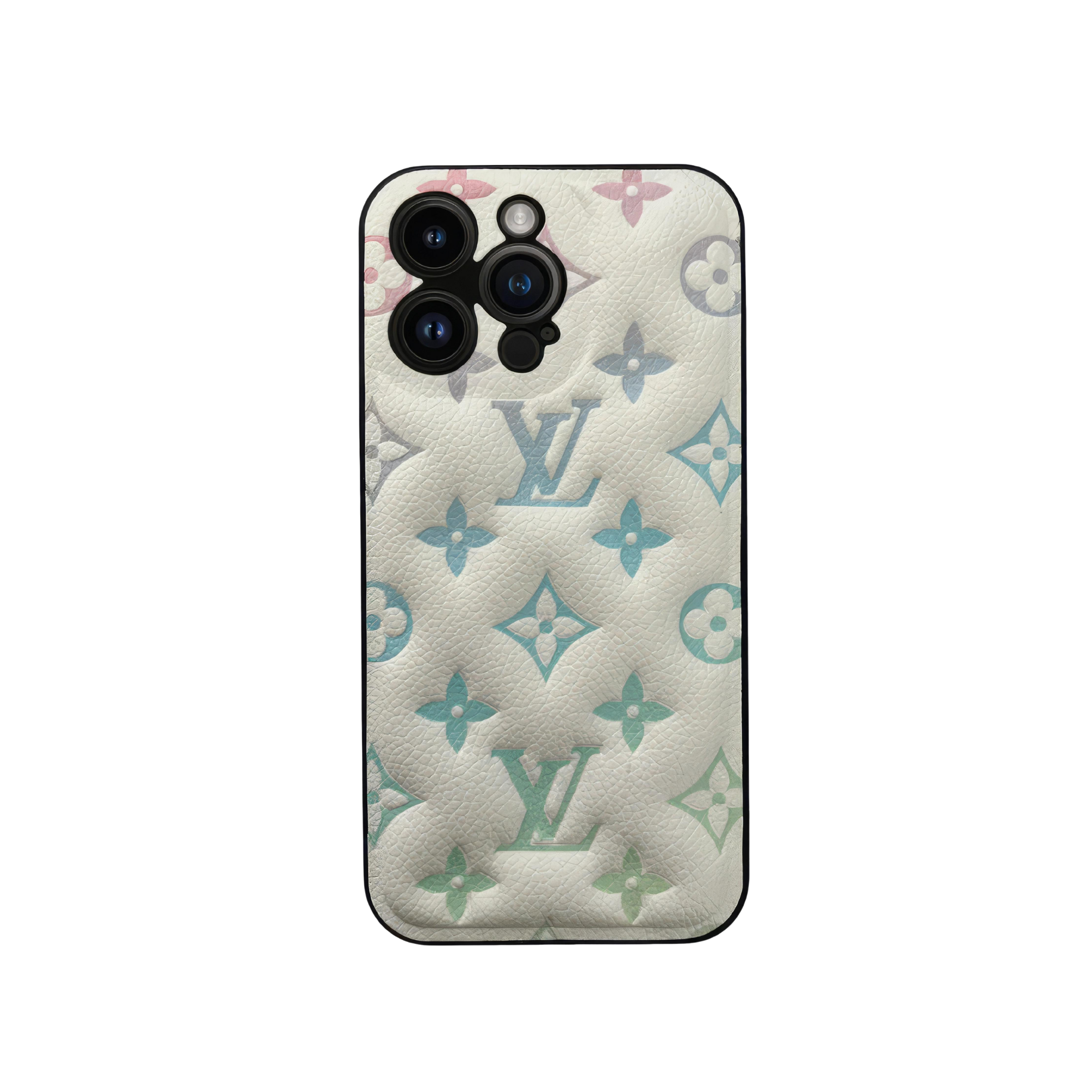 Louis Vuitton smartphone case with a holographic pattern that changes color