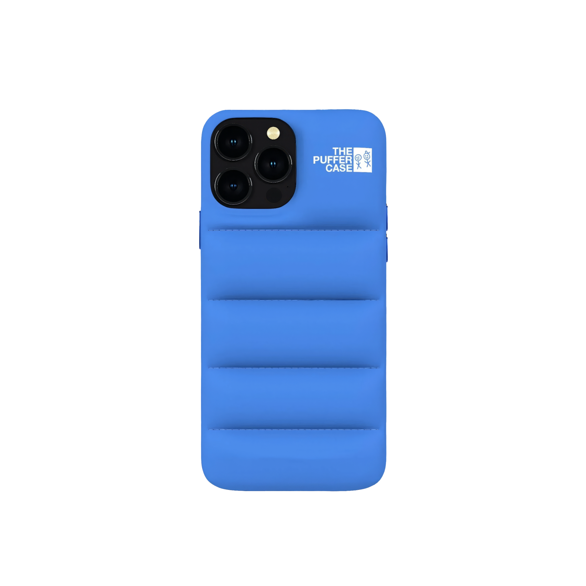 Soothing blue Puffer Case for iPhone, combining tranquility with quilted durability.