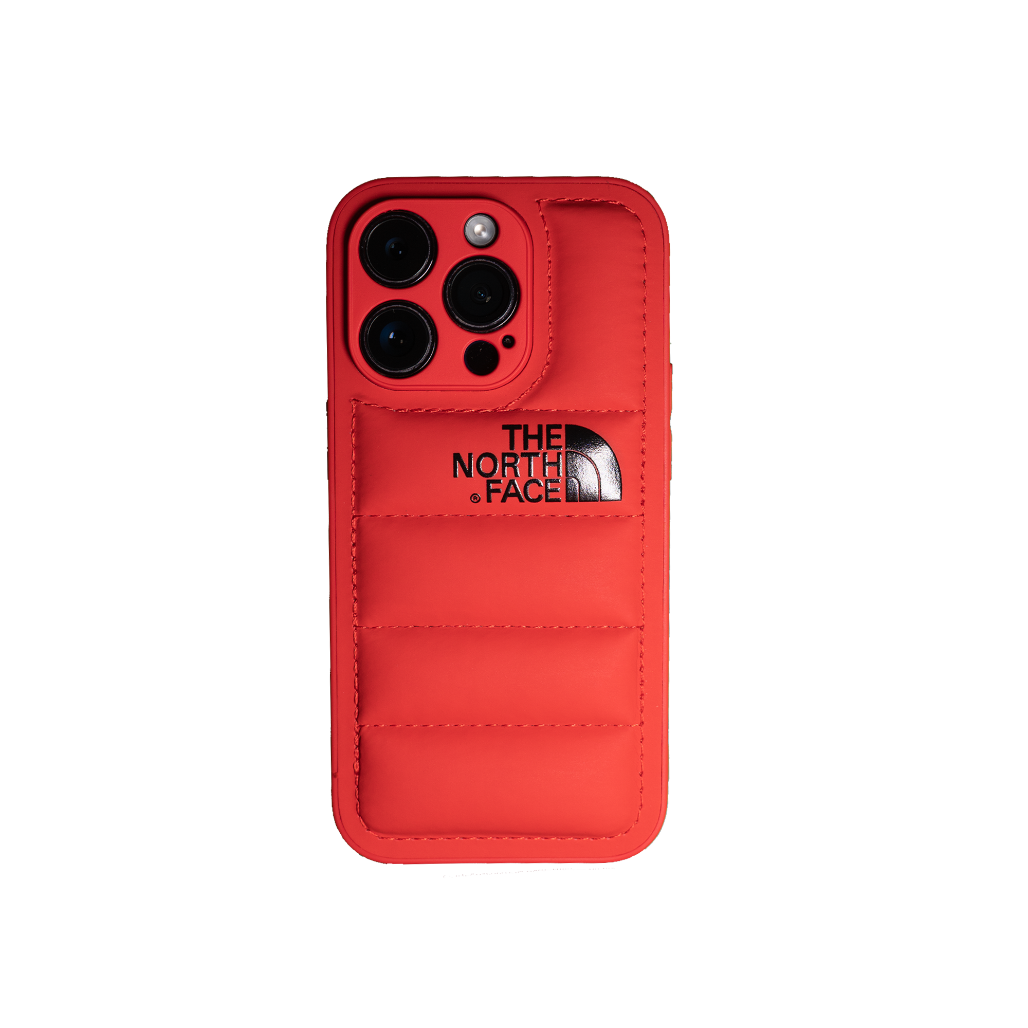 Striking red The North Face smartphone case, designed for the bold and active lifestyle.
