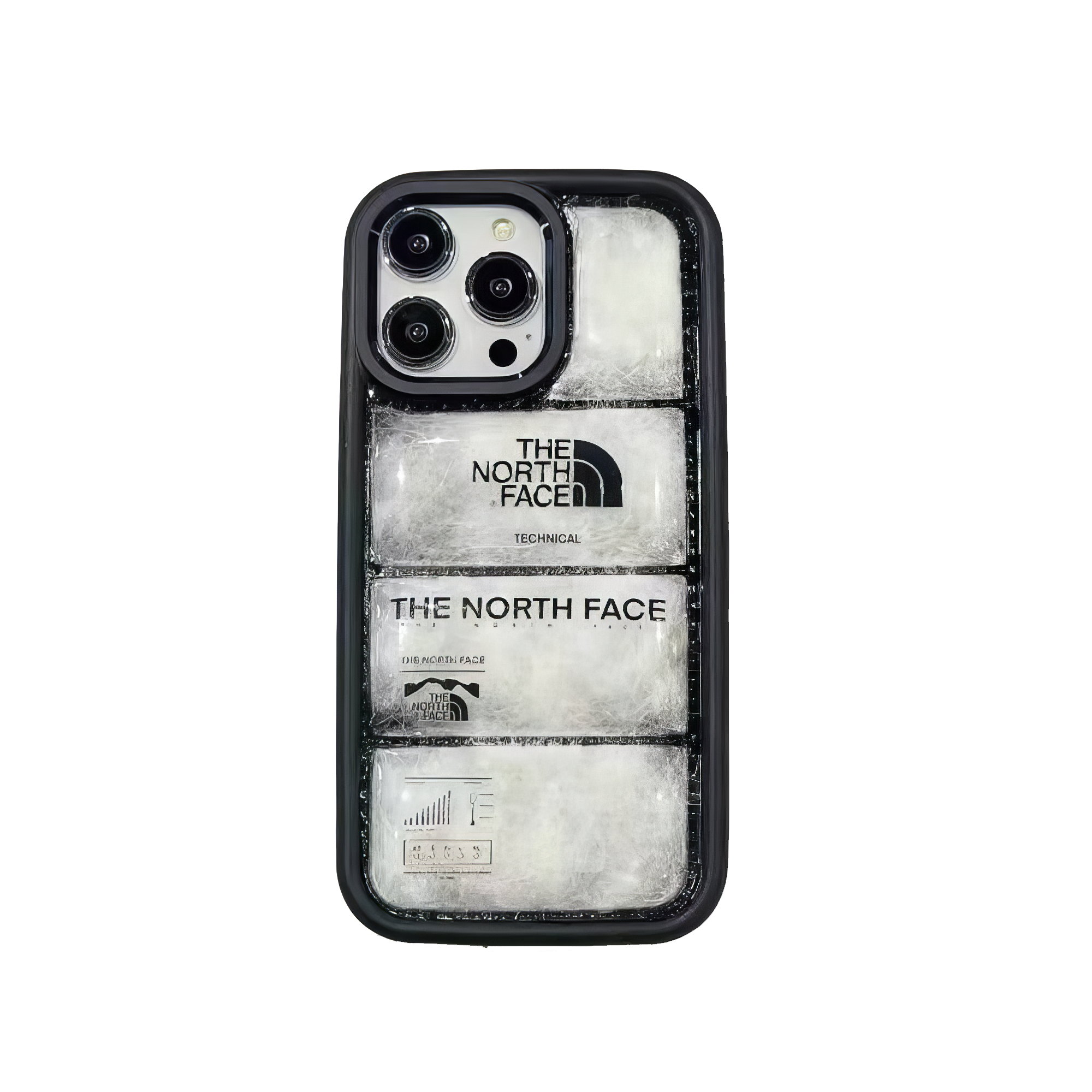 The North Face transparent technical smartphone case displaying internal design details while protecting your iPhone.