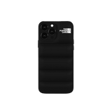 Timeless black Puffer Case for iPhone, the quintessence of style meets function.