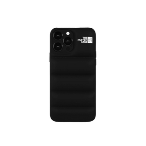 Timeless black Puffer Case for iPhone, the quintessence of style meets function.