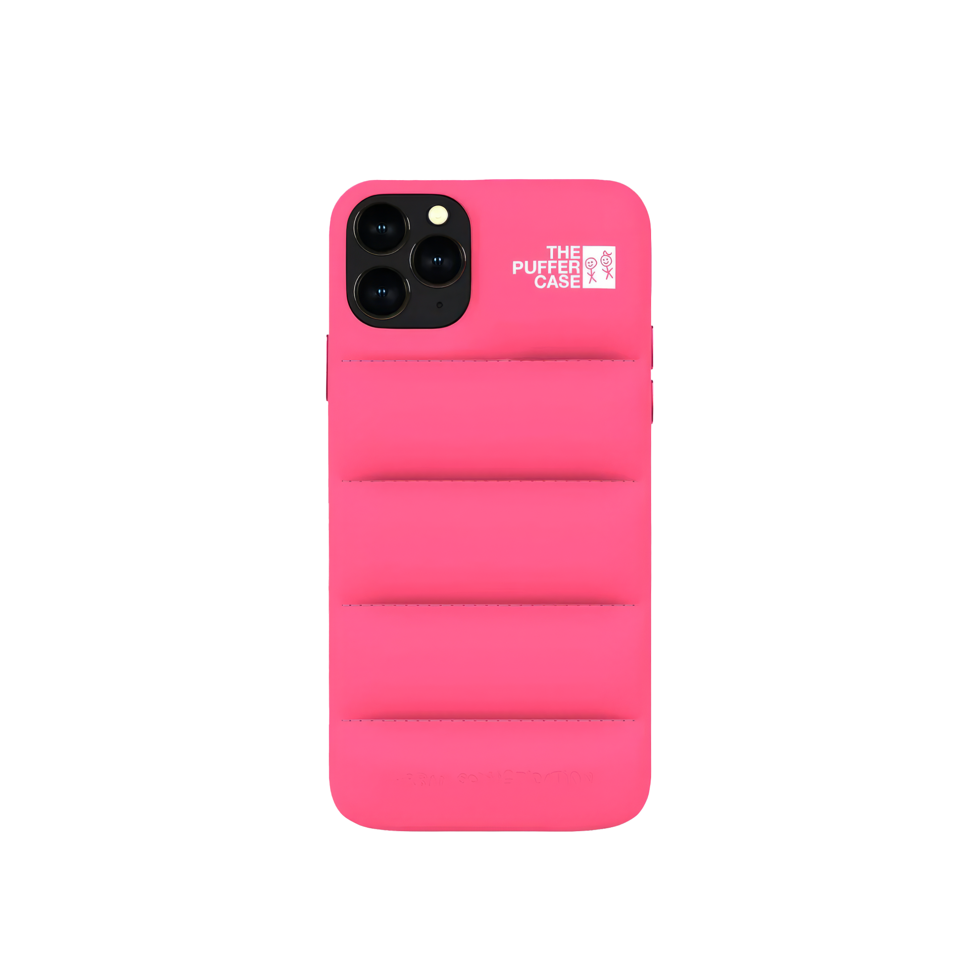 Vibrant pink Puffer Case, adding a fashion-forward touch to iPhone safety.