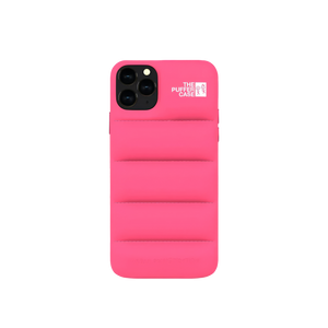 Vibrant pink Puffer Case, adding a fashion-forward touch to iPhone safety.